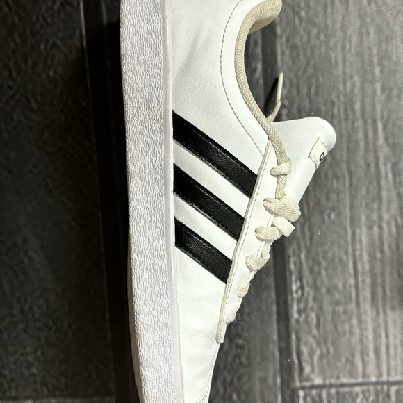 Adidas Kid's Unisex VL Court 2.0 Shoes White Black Size 3 - Picture 5 of 10